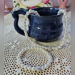 Imitation Pearl Necklace Bracelet Earrings Set Three-piece Set New